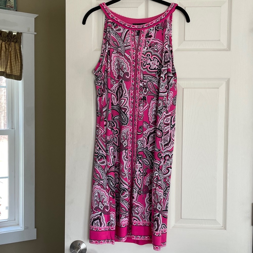 INC Sun Dress Size Large, Loose fit, Poly/ Spandex, super soft w/Rhinestones